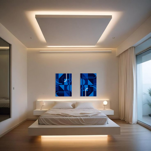 GEOMETRIE NEL BLU 100X70cm