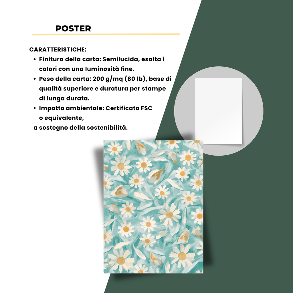 Soffio di Margherite Stampa su Legno 30x40cm