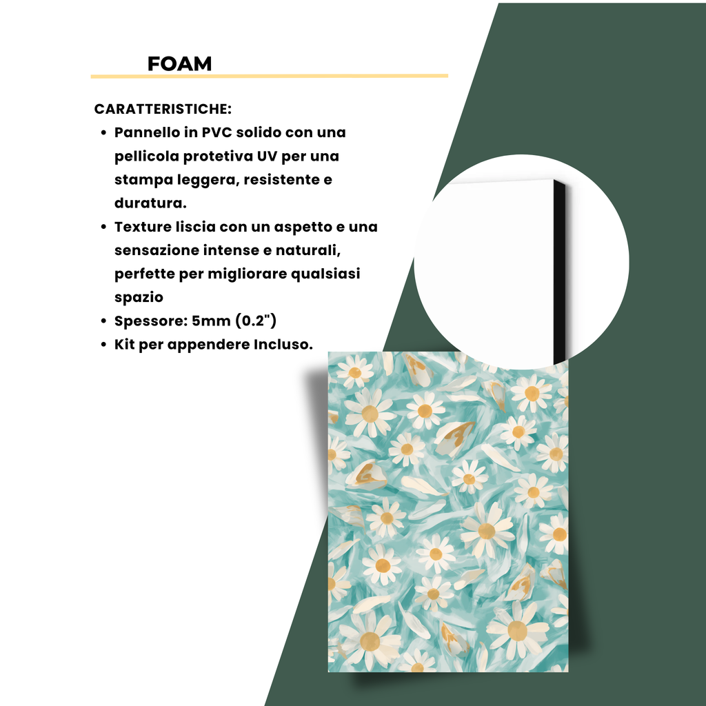 Soffio di Margherite Stampa su Legno 30x40cm