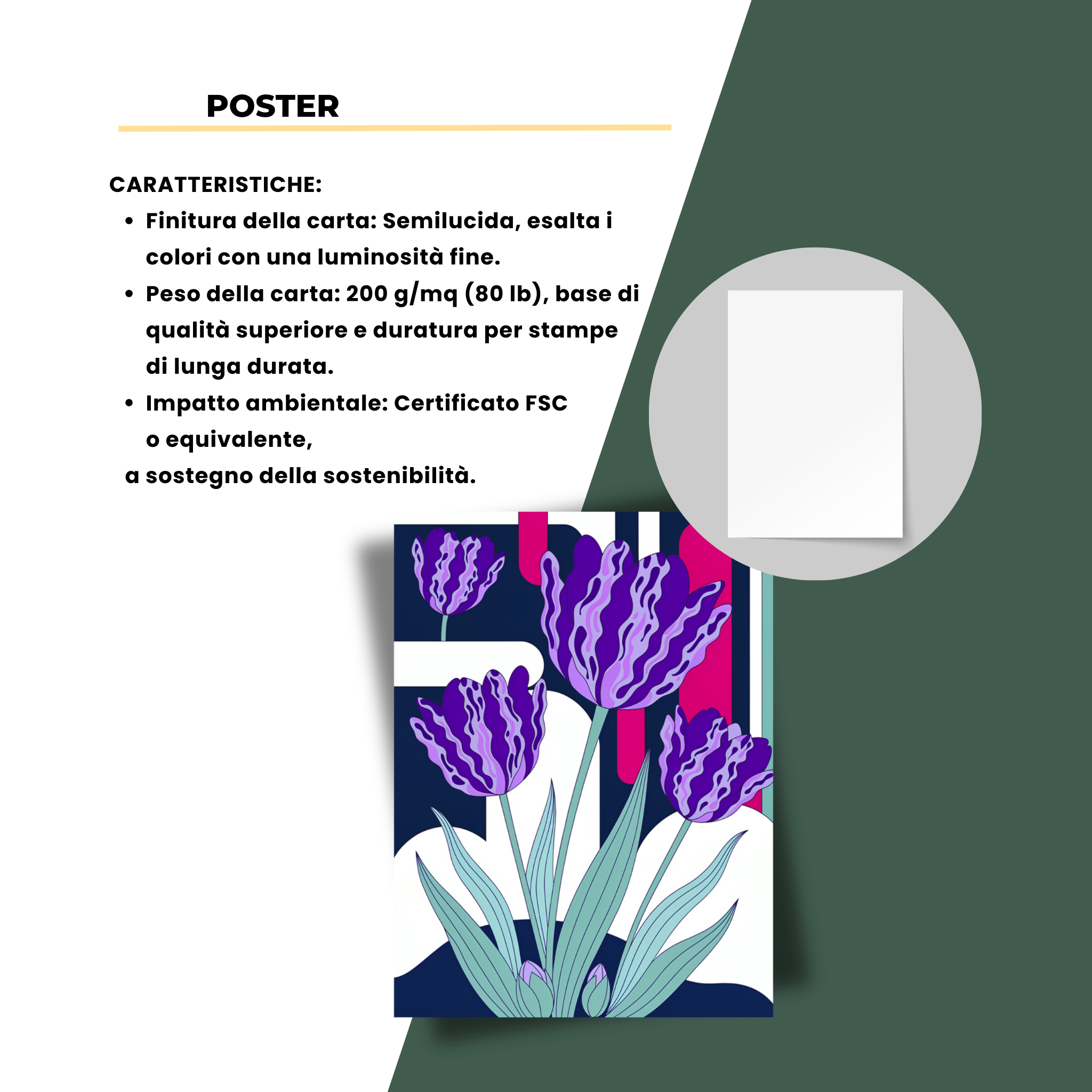 Sinfonia di Tulipani Astratti Poster in carta semilucida premium 30x40cm