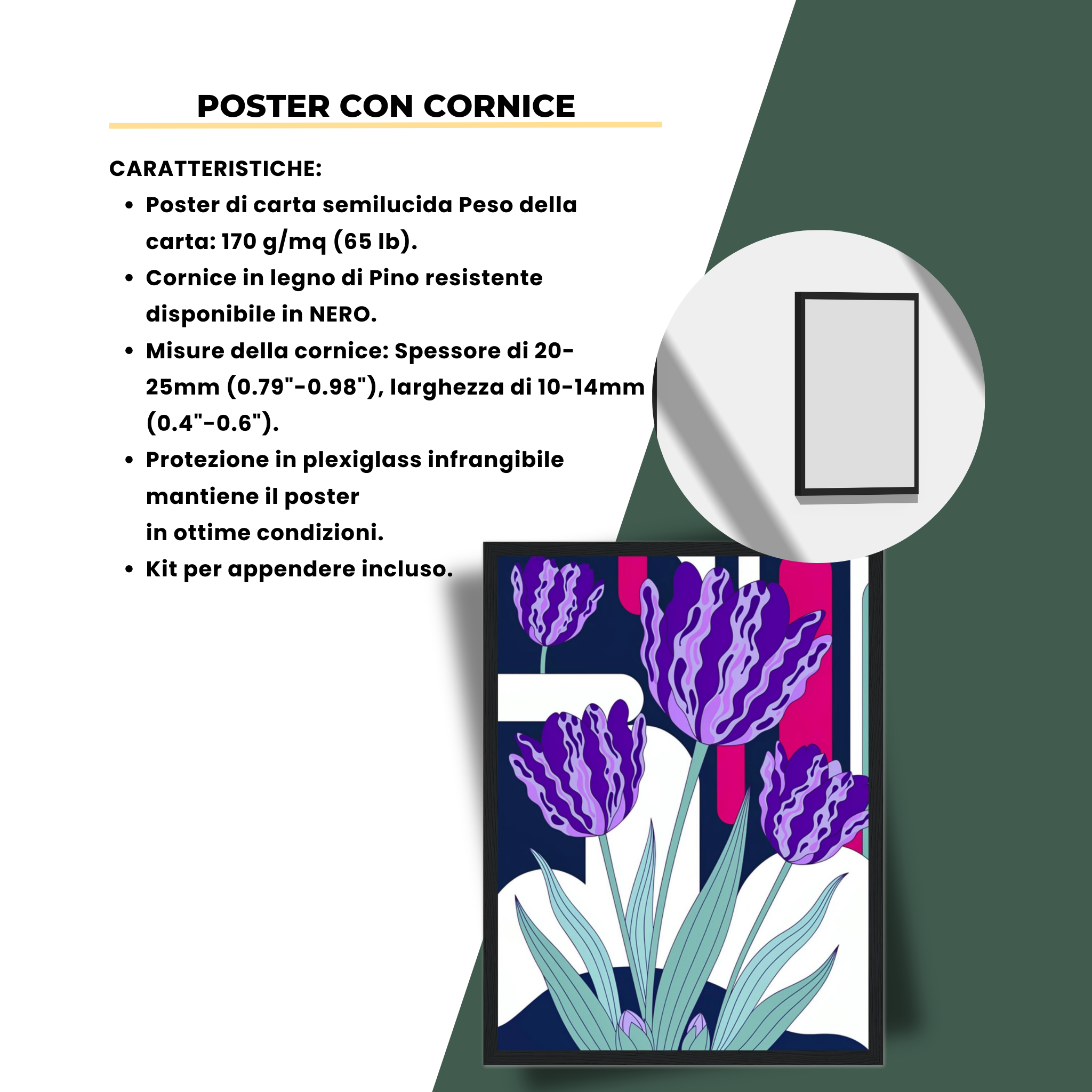 Sinfonia di Tulipani Astratti Poster in carta semilucida premium 30x40cm