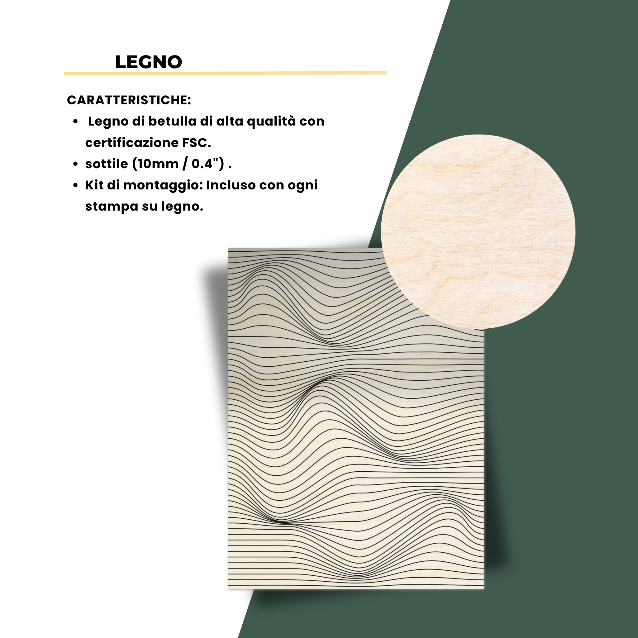 Onde di Grigio Silenzio 30x40cm ALLUMINIO SPAZZOLATO