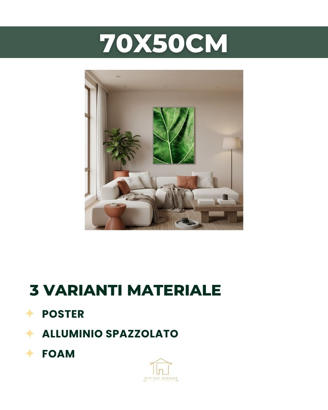 Green Vibes - Macro Foglia 50x70cm