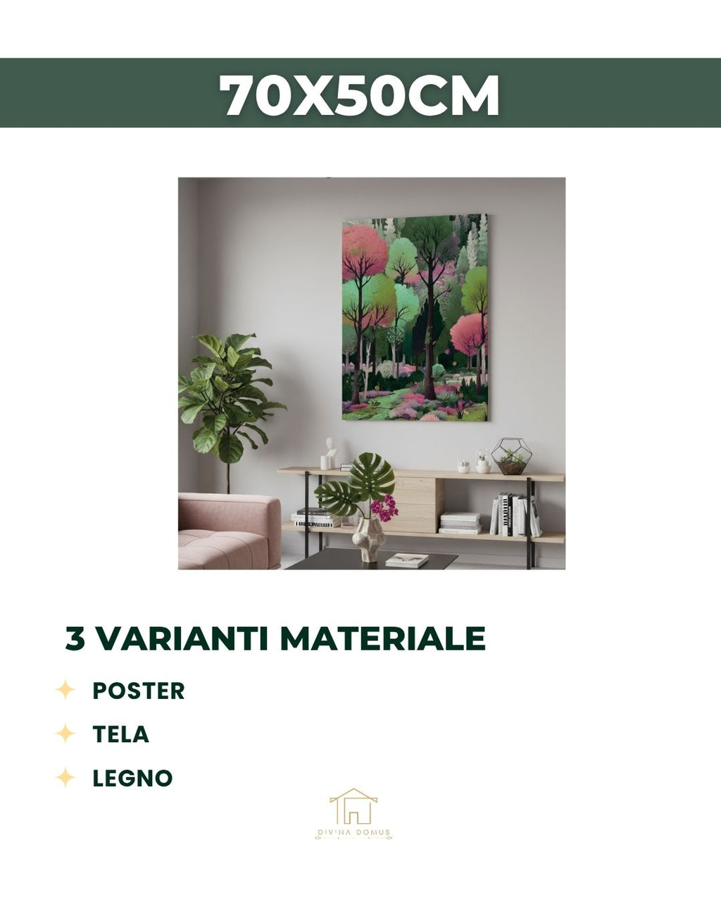 Enchanted Pink Forest 50x70cm