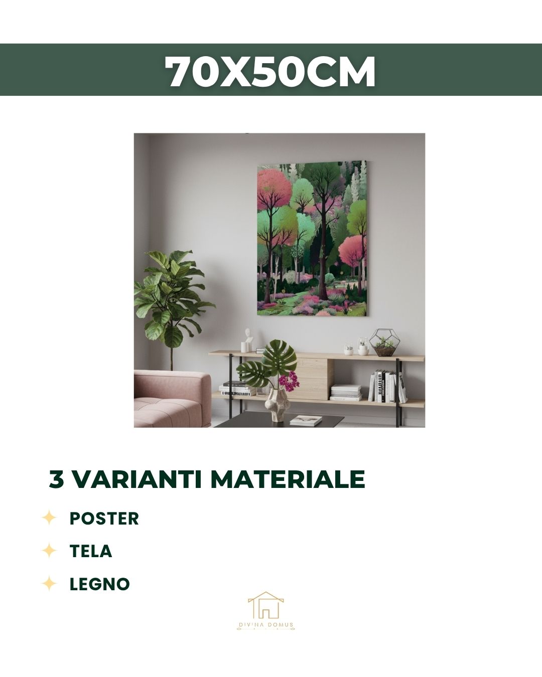 Enchanted Pink Forest 50x70cm