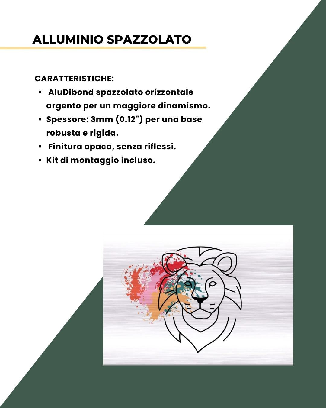 Leone color (20×30cm) alluminio spazzolato