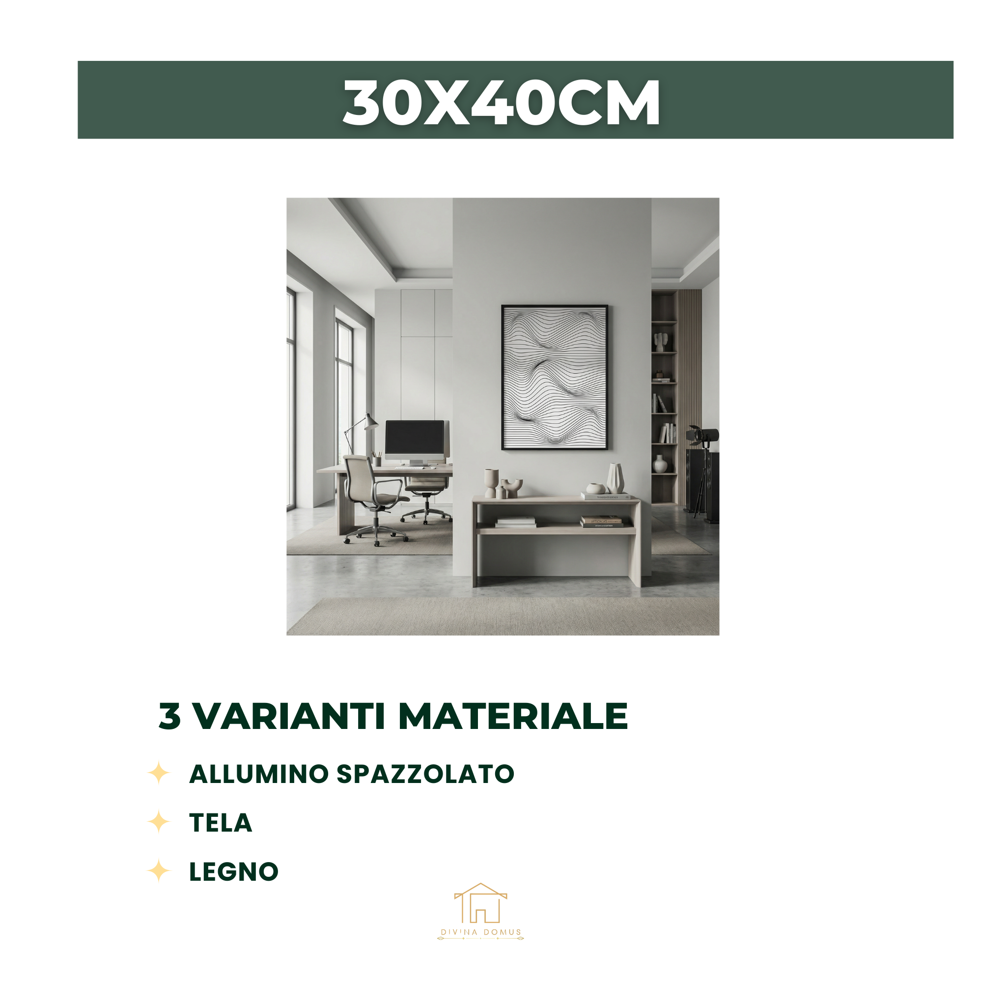 Onde di Grigio Silenzio 30x40cm ALLUMINIO SPAZZOLATO