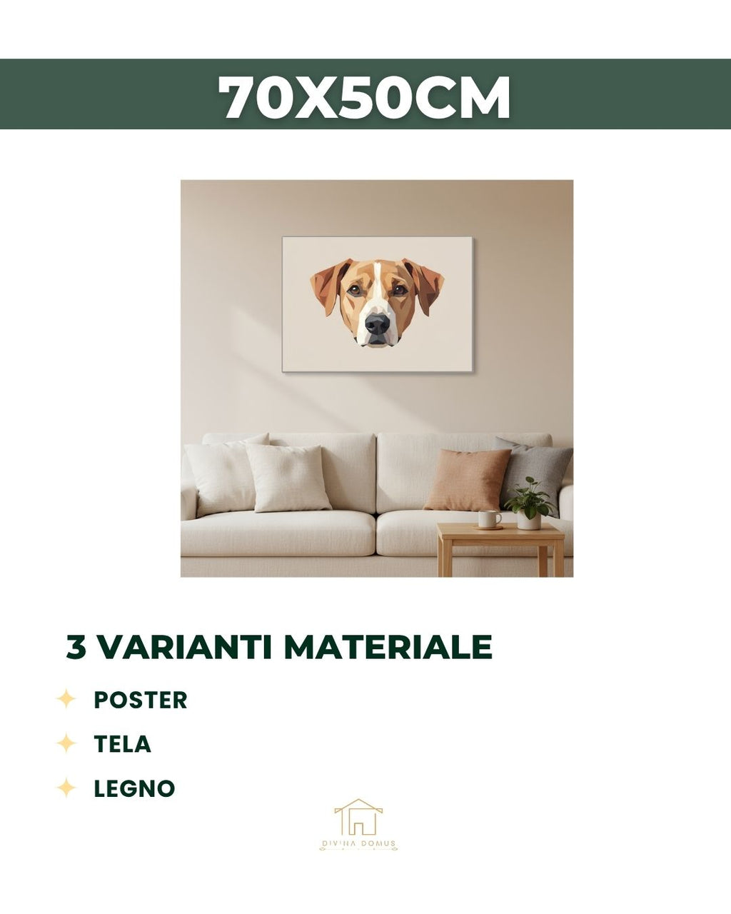 Sguardo Low Poly 50x70cm