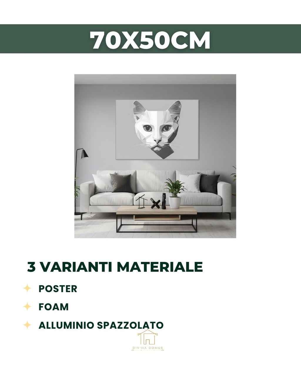 Gatto Silver Minimal 50x70cm