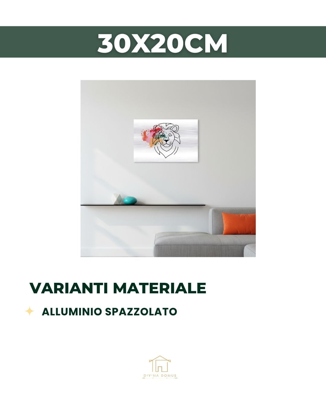 Leone color (20×30cm) alluminio spazzolato