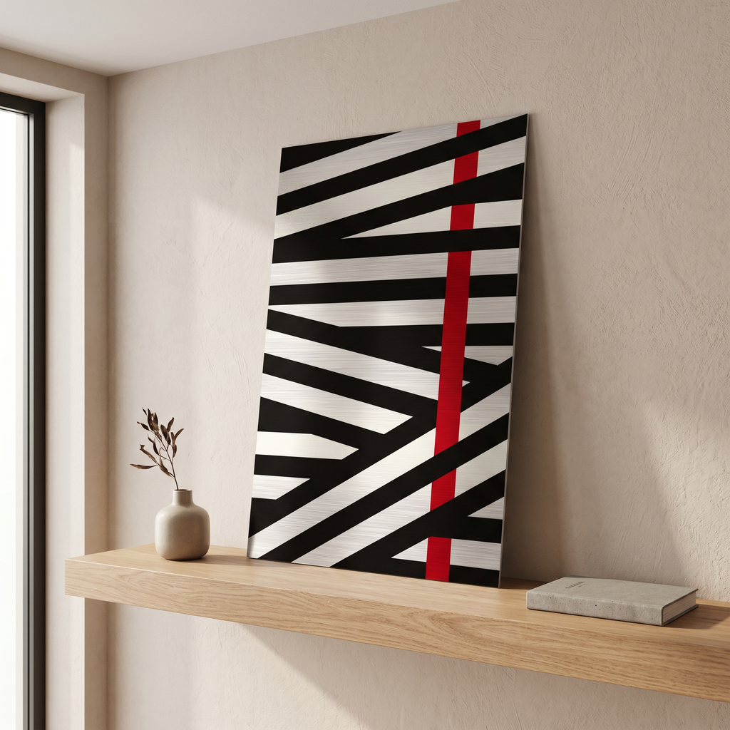 Zebra Red 60x90 cm alluminio spazzolato