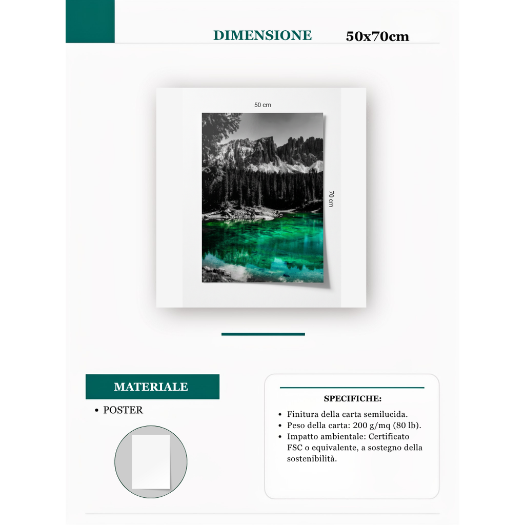 Riflessi Smeraldo 50x70 cm POSTER