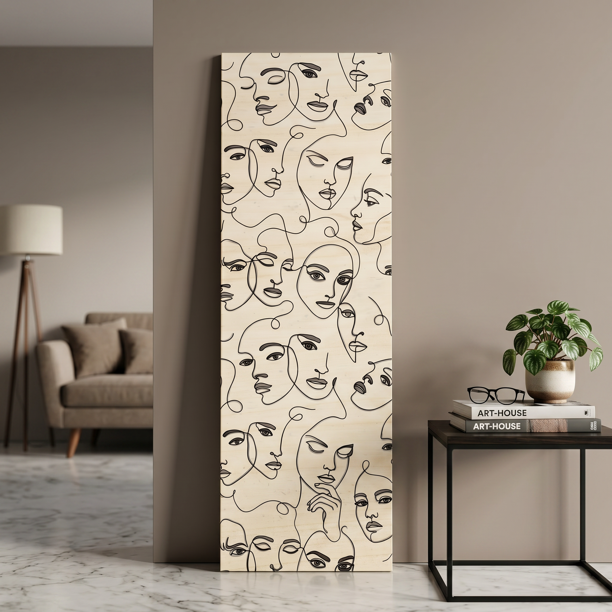 Volti 30x90 cm Legno