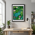 Oasi Esotica: Stampa Botanica 50x70 cm Tela incorniciata