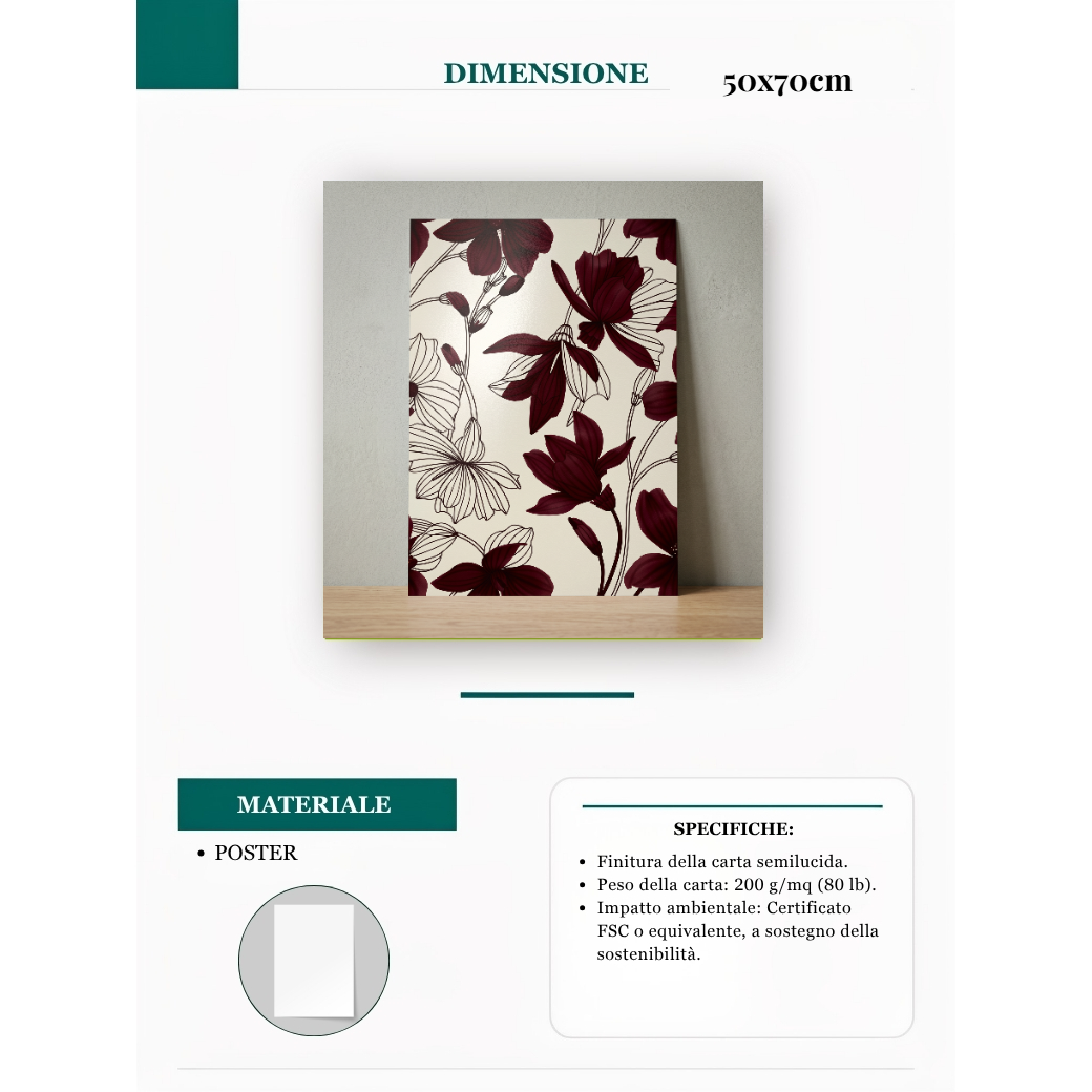 Petali di lusso 50x70 cm Poster in carta semilucida premium