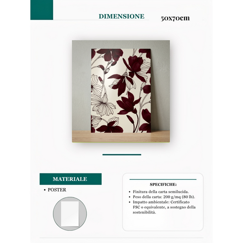 Petali di lusso 50x70 cm Poster in carta semilucida premium