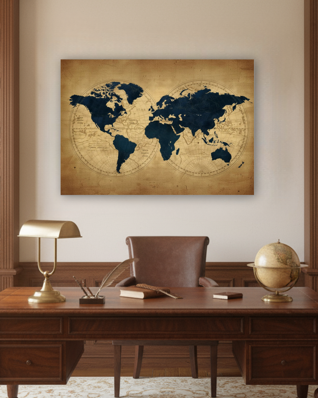 Mappa Antica del Mondo 100x70cm