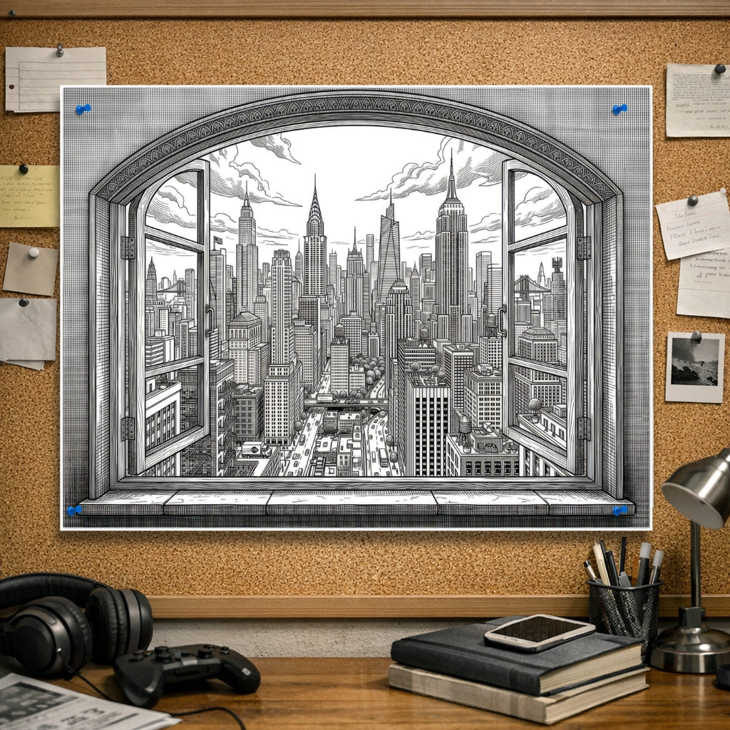 Oltre la Finestra 60x80 cm poster
